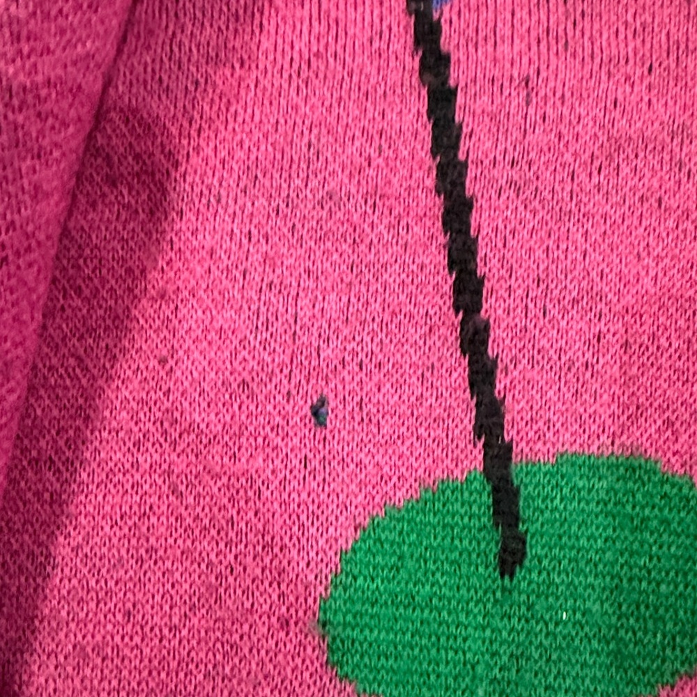 Givenchy Pink V-Neck Sweater with Blue and Green Accents - Picture 4 of 6